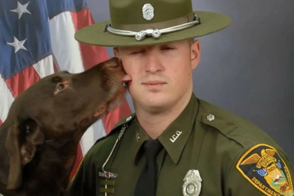 K9 Shows Affection To His Partner During The Official Department Photoshoot