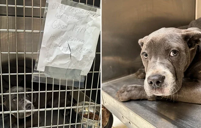 Dog Abandoned Outside Shelter with Heartbreaking Note and Tears in Her Eyes, Soon Gets Good News